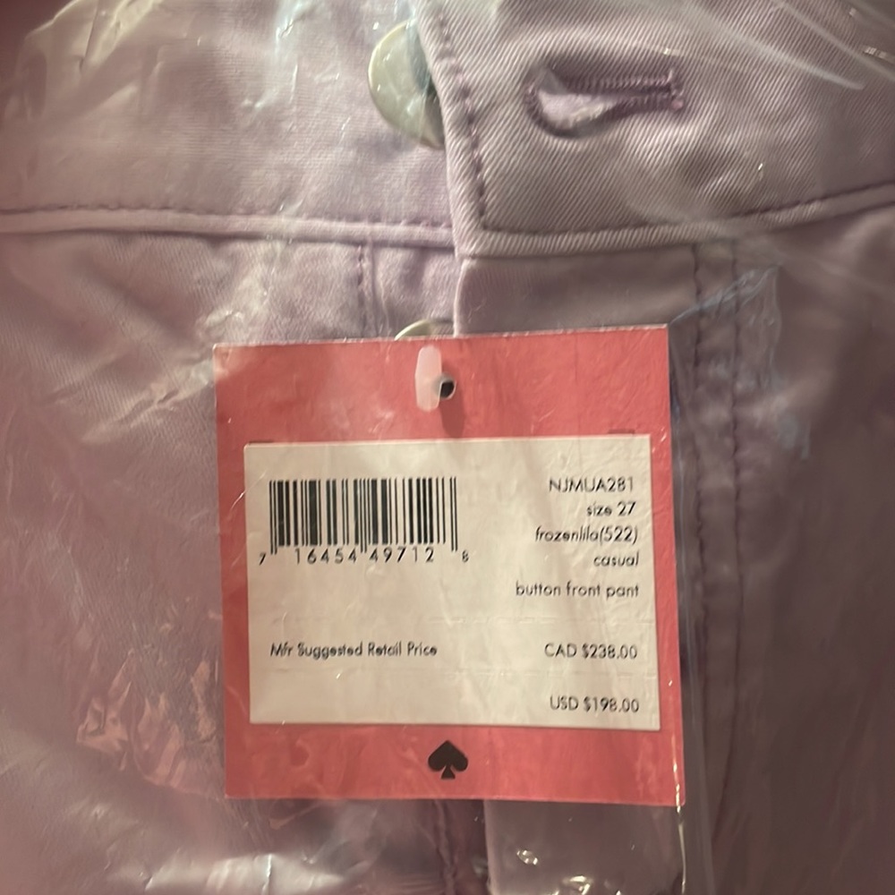 Frozen lilac casual button front pant - Picture 4 of 4